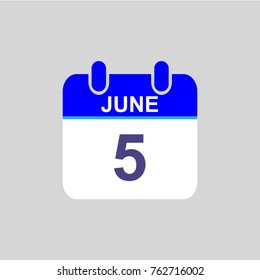 Flat icon calendar isolated on gray background. Vector illustration.