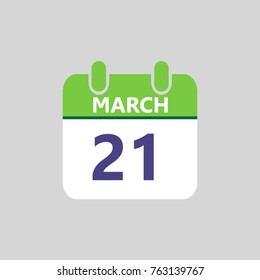 Flat icon calendar isolated on gray background. Vector illustration.