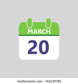 Flat icon calendar isolated on gray background. Vector illustration.