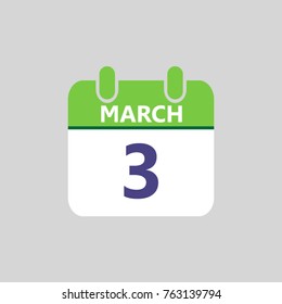 Flat icon calendar isolated on gray background. Vector illustration.