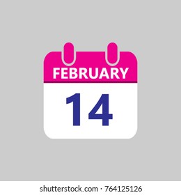 Flat icon calendar isolated on gray background. Vector illustration.