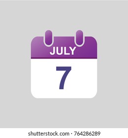 Flat icon calendar isolated on gray background. Vector illustration.
