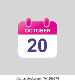 Flat icon calendar isolated on gray background. Vector illustration.