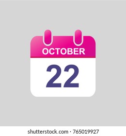 Flat icon calendar isolated on gray background. Vector illustration.