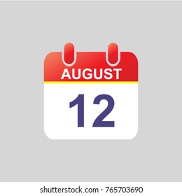 Flat icon calendar isolated on gray background. Vector illustration.