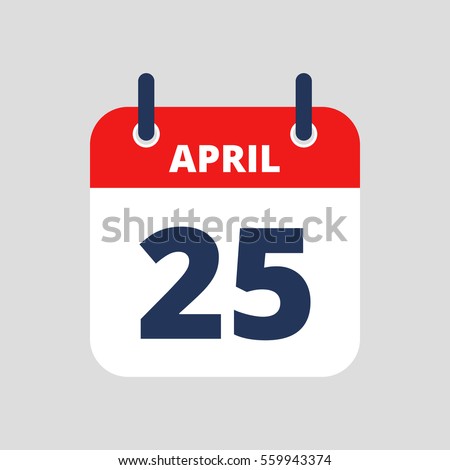 Flat icon calendar isolated on blue background. Vector illustration.