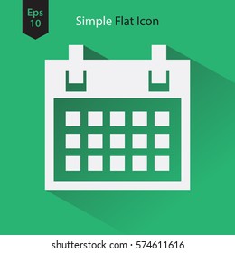 Flat Icon Of Calendar. Simple Calendar Symbol. Vector Illustration