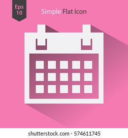 Flat Icon Of Calendar. Simple Calendar Symbol. Vector Illustration