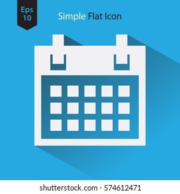 Flat Icon Of Calendar. Simple Calendar Symbol. Vector Illustration
