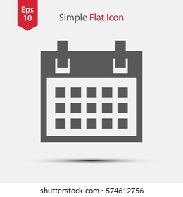 Flat Icon Of Calendar. Simple Calendar Symbol. Vector Illustration