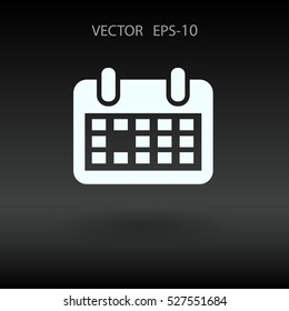 Icono plano del calendario. ilustración vectorial