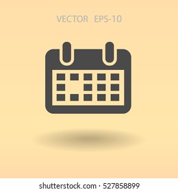 Flat icon of calendar. vector illustration