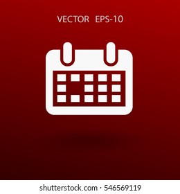 Flat icon of calendar. vector illustration