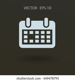 Flat icon of calendar. vector illustration