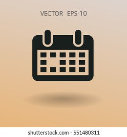 Flat icon of calendar. vector illustration