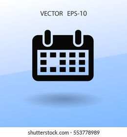 Flat icon of calendar. vector illustration
