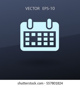 Flat icon of calendar. vector illustration