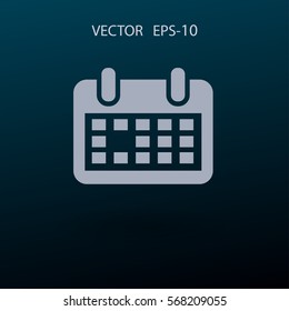 Icono plano del calendario. ilustración vectorial