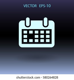 Icono plano del calendario. ilustración vectorial