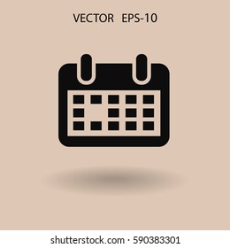 Flat icon of calendar. vector illustration