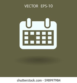 Icono plano del calendario. ilustración vectorial