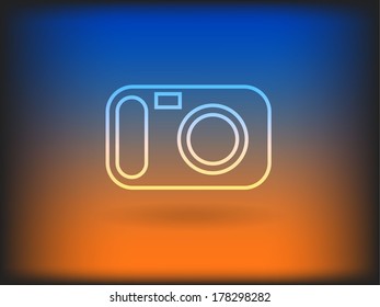 Flat icon of a camera