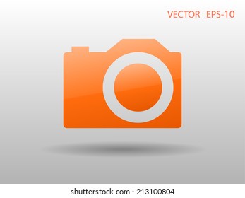 Flat icon of a camera