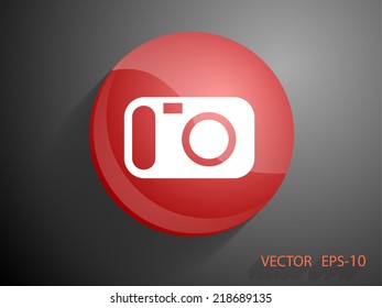 Flat icon of a camera