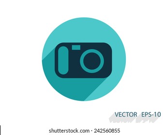 Flat icon of a camera