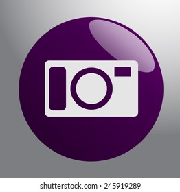 Flat icon of a camera