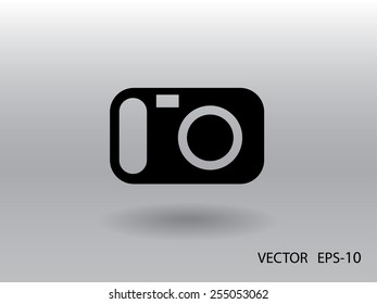 Flat icon of a camera