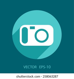 Flat icon of a camera