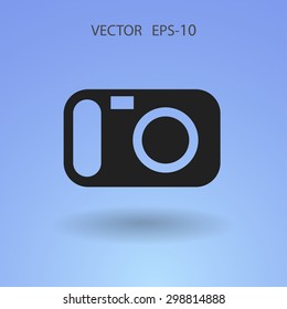 Flat icon of a camera