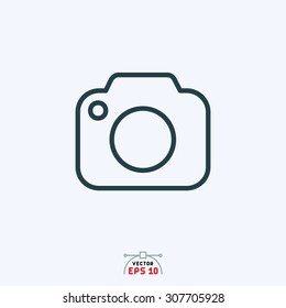Flat icon of camera.