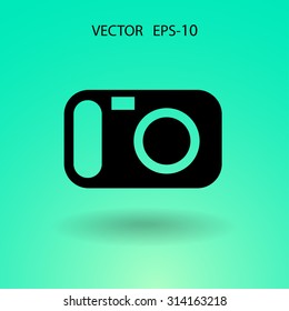 Flat icon of a camera