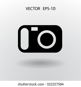Flat icon of a camera
