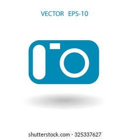 Flat icon of a camera