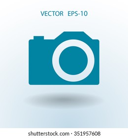 Flat icon of a camera