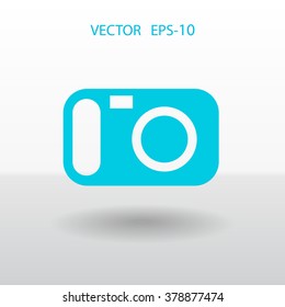 Flat icon of a camera