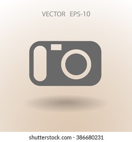 Flat icon of a camera