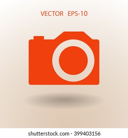 Flat icon of a camera