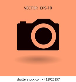 Flat icon of a camera
