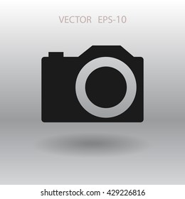Flat icon of a camera