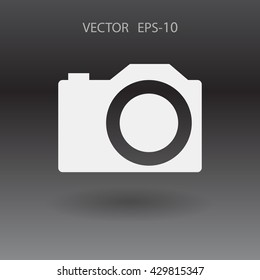 Flat icon of a camera