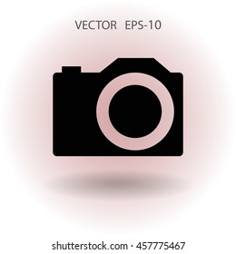 Flat icon of a camera