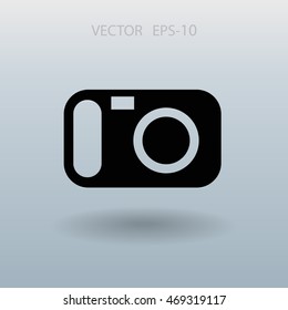 Flat icon of a camera