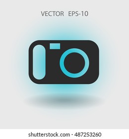 Flat icon of a camera