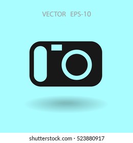 Flat icon of a camera. vector illustration