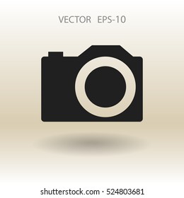 Flat icon of a camera. vector illustration