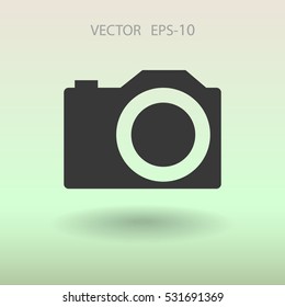 Flat icon of a camera. vector illustration